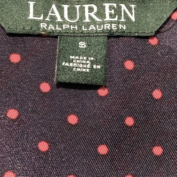 Ralph Lauren V neck polka dots Top - Picture 3 of 4